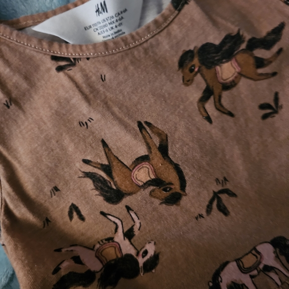H&M Kids Tan Horse Pattern Dress - Picture 3 of 4